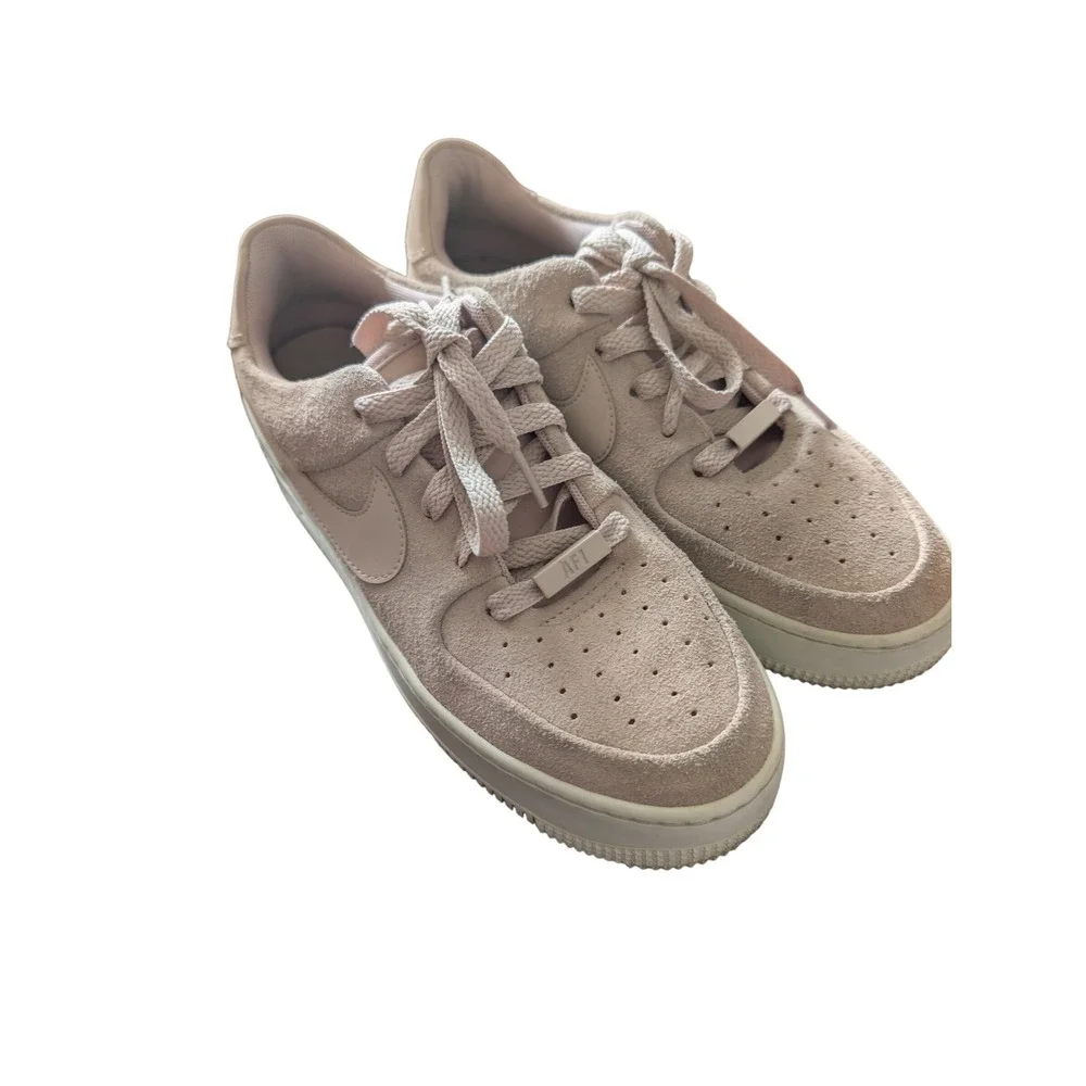 Nike Air Force‎ 1 Sage Low Particle Beige Suede Platform AR5339-201 SZ 8.5 F1